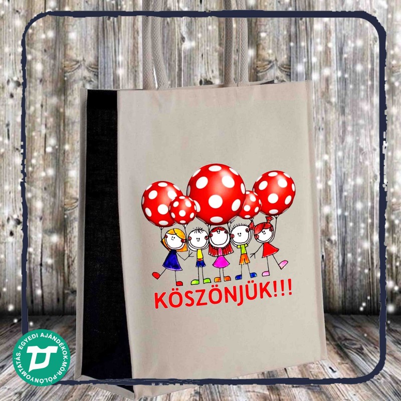 Köszönöm ajándék vastag vászon táska
