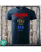 Legenda ,Férj, Apa és Nagypapa saját dátummal férfi póló