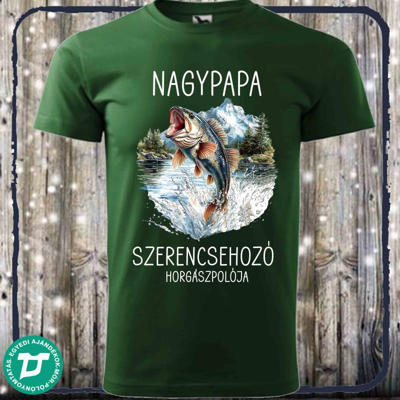 Nagypapa szerencsehozó horgászpólója