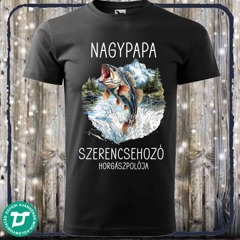 Nagypapa szerencsehozó horgászpólója