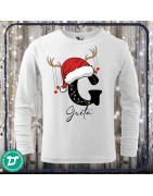 Karácsonyi  ABC mintás hosszú ujjú póló