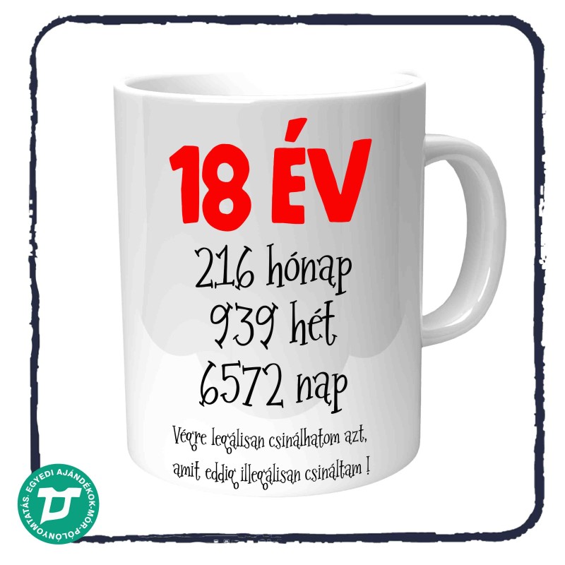 18. születésnapi bögre