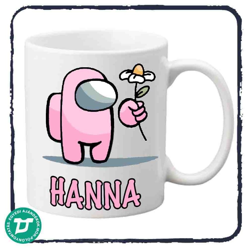 Among us pink bögre névvel