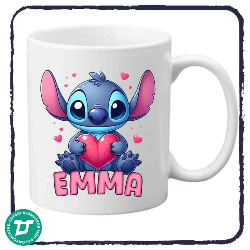 Stitch bögre  névvel