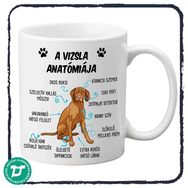 Vizsla anatómiája bögre