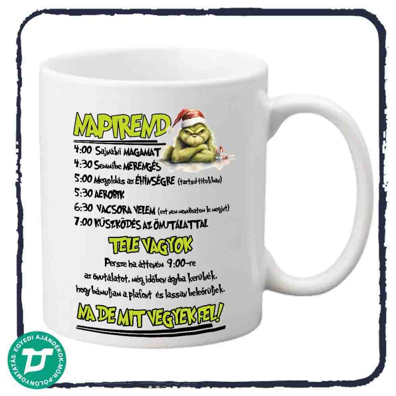 Grincs napirend bögre