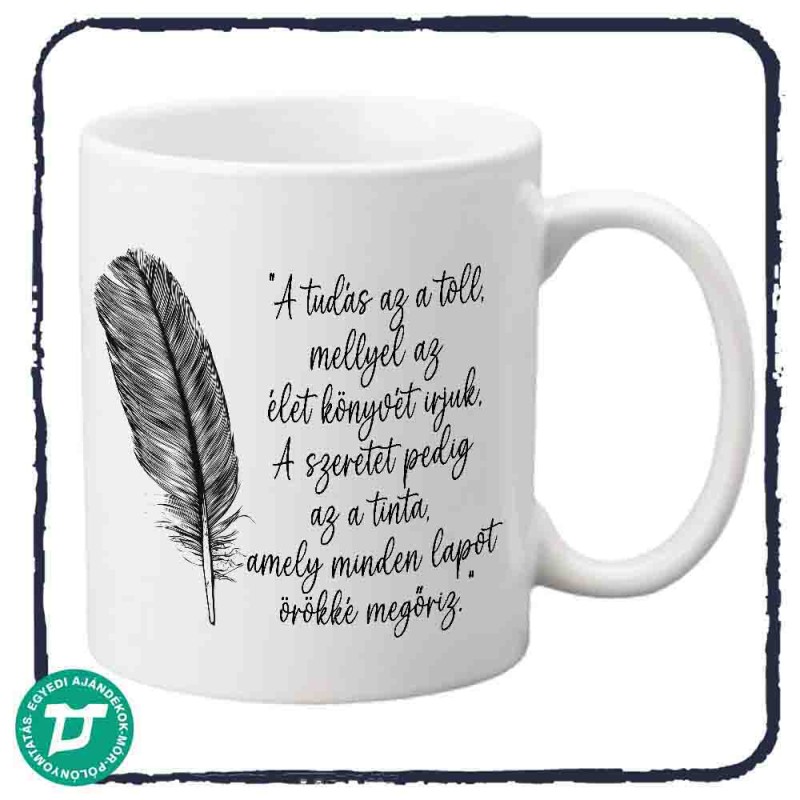 tudással kapcsolatos bögre