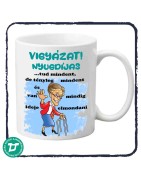 Vigyázat nyugdíjas bögre