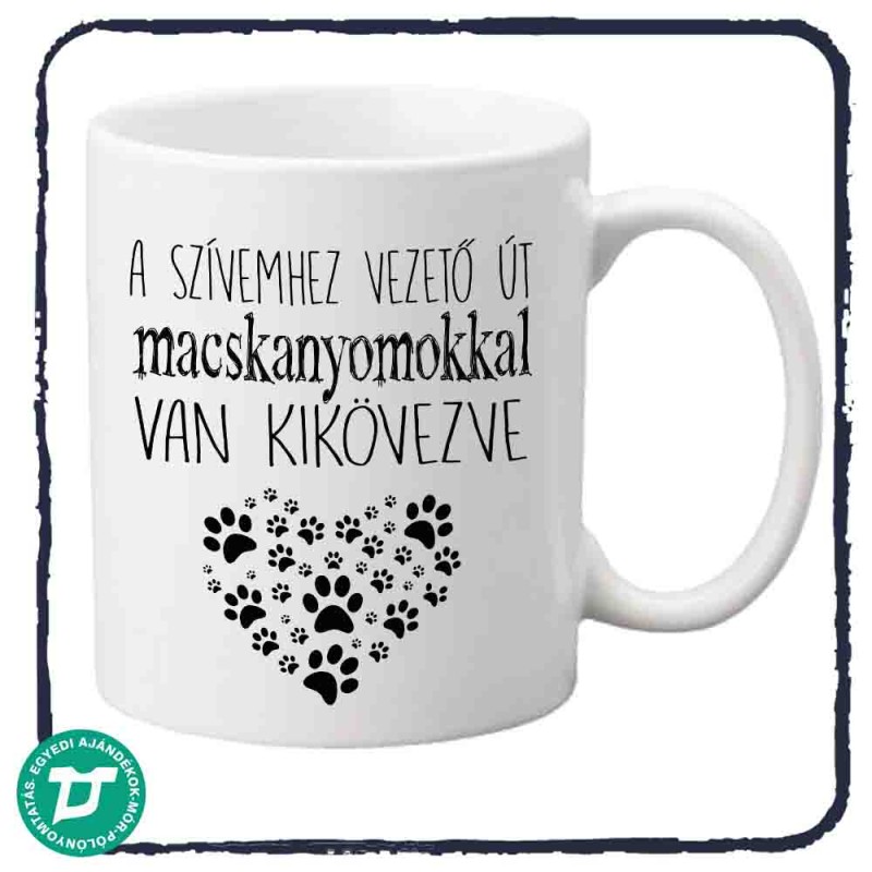Szívemhez vezető út macskakővel bögre