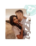 Asztali fa képkeret Love kivágással