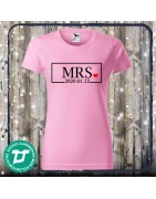 Mr és Mrs  póló dátummal